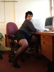 DoubleDee Slut Secretary In Black Stockings & Heel