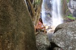 Roxeanne Tiny Pink Bikini at the waterfall