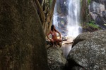 Roxeanne Tiny Pink Bikini at the waterfall 2