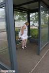LexieCummings Lexie  Her Tail In The Bus Shelter