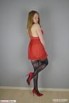 LusciousModels Rachel Rose red lingerie and black stockings - part 1
