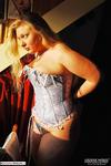 LusciousModels Blonde curvy Meile in blue lingerie