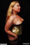 LusciousModels Curvy Meile in gold color corset - part 1