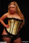 LusciousModels Curvy Meile in gold color corset - part 1