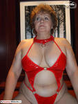 BustyBlissDiaries Red PVC  Big Tits