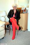 Dimonty Thigh high red boots