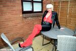 Dimonty Thigh high red boots