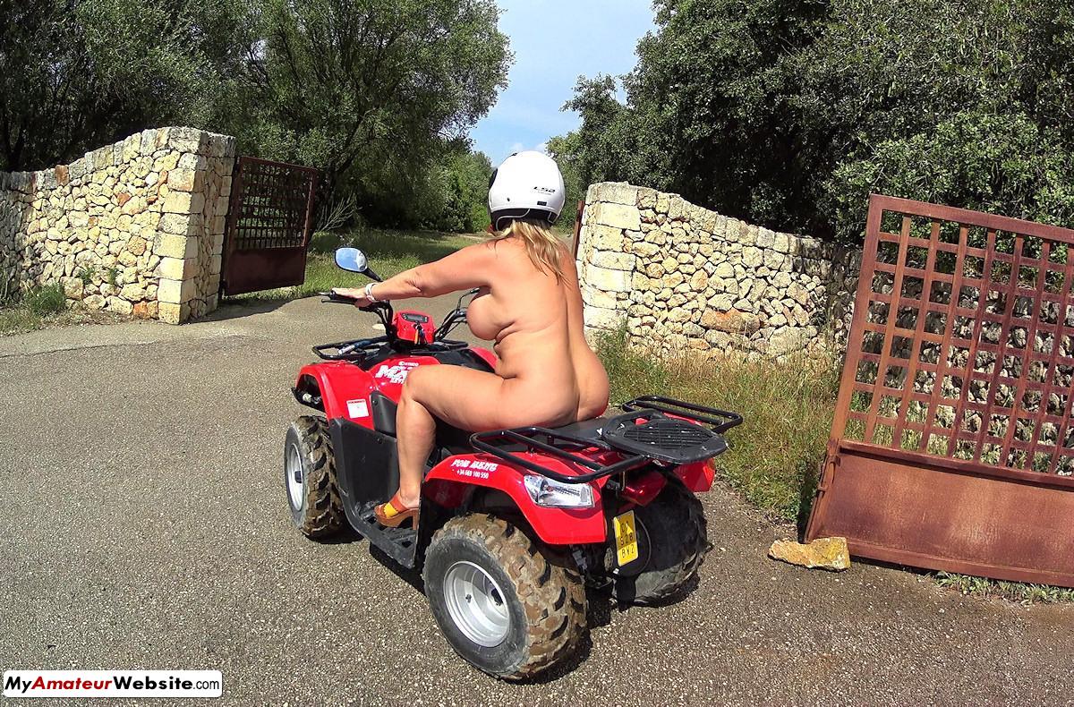 NudeChrissy Mallorca Quad Ride Naked